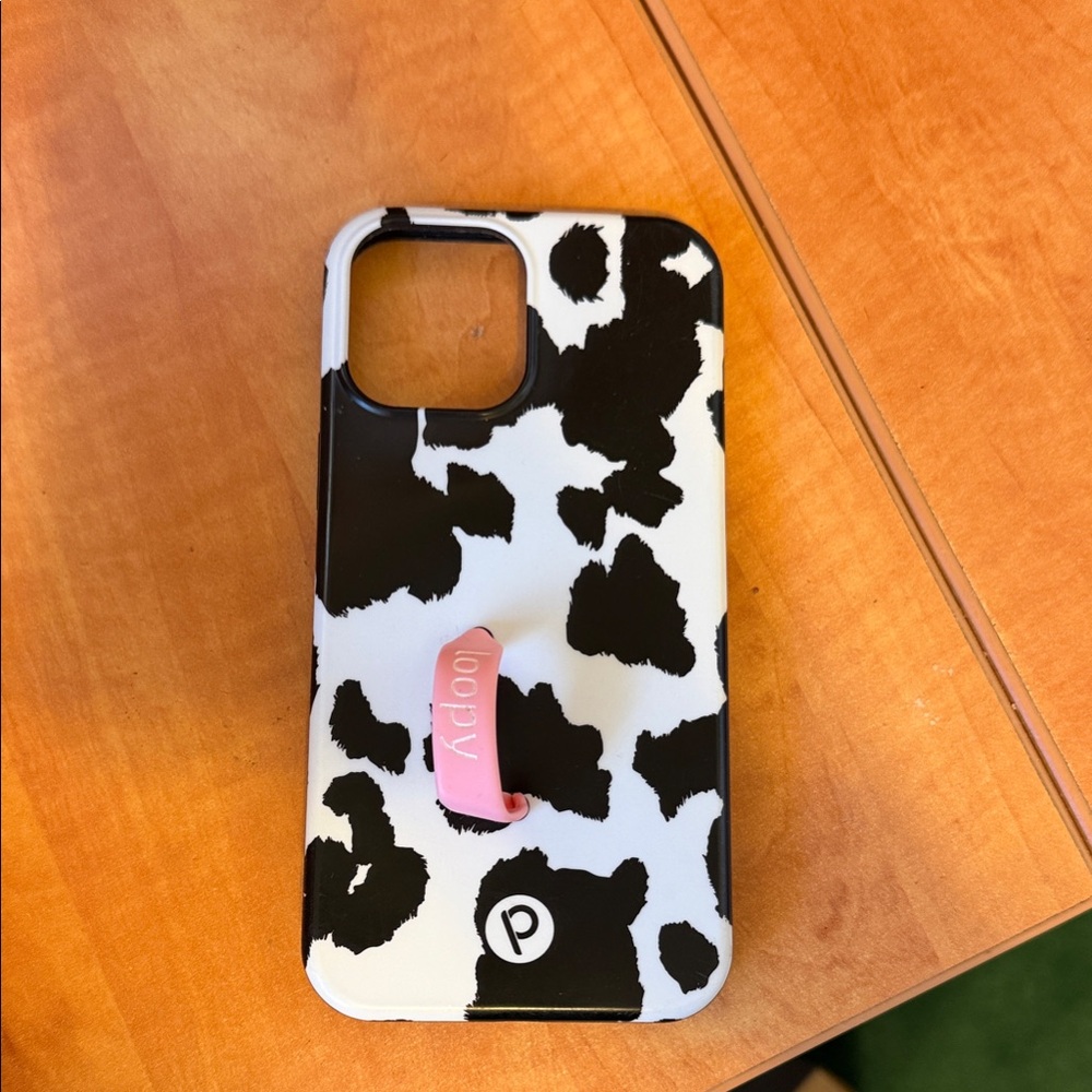 🐄 Loopy Case Phone Case in Cow Print with Pink Loopy Strap 🐄 IPhone 12 Pro Max